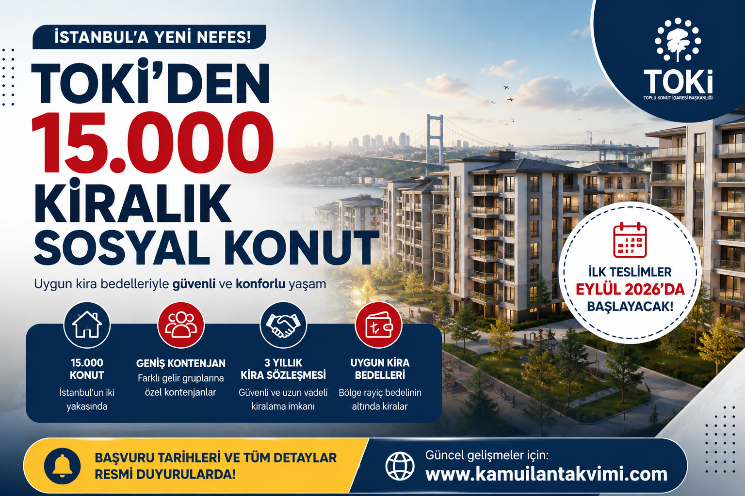 TOKİ İstanbul 15 bin kiralık sosyal konut projesi