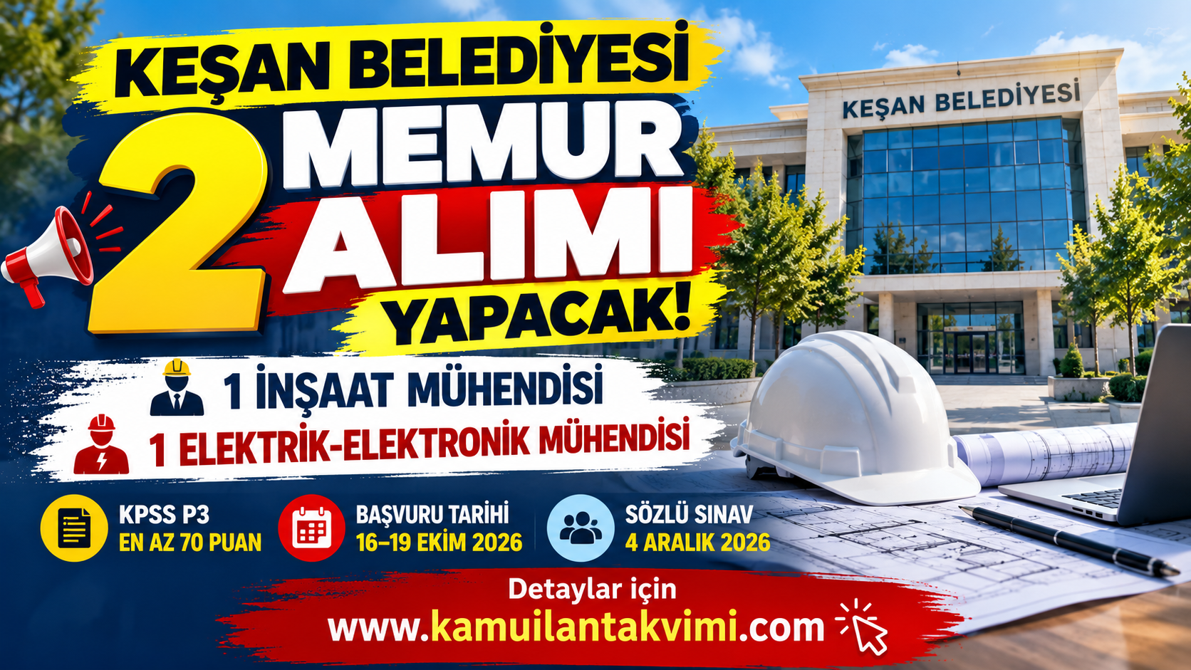 Keşan Belediyesi 2 Memur Alımı Yapacak! Başvuru Tarihleri ve Şartlar