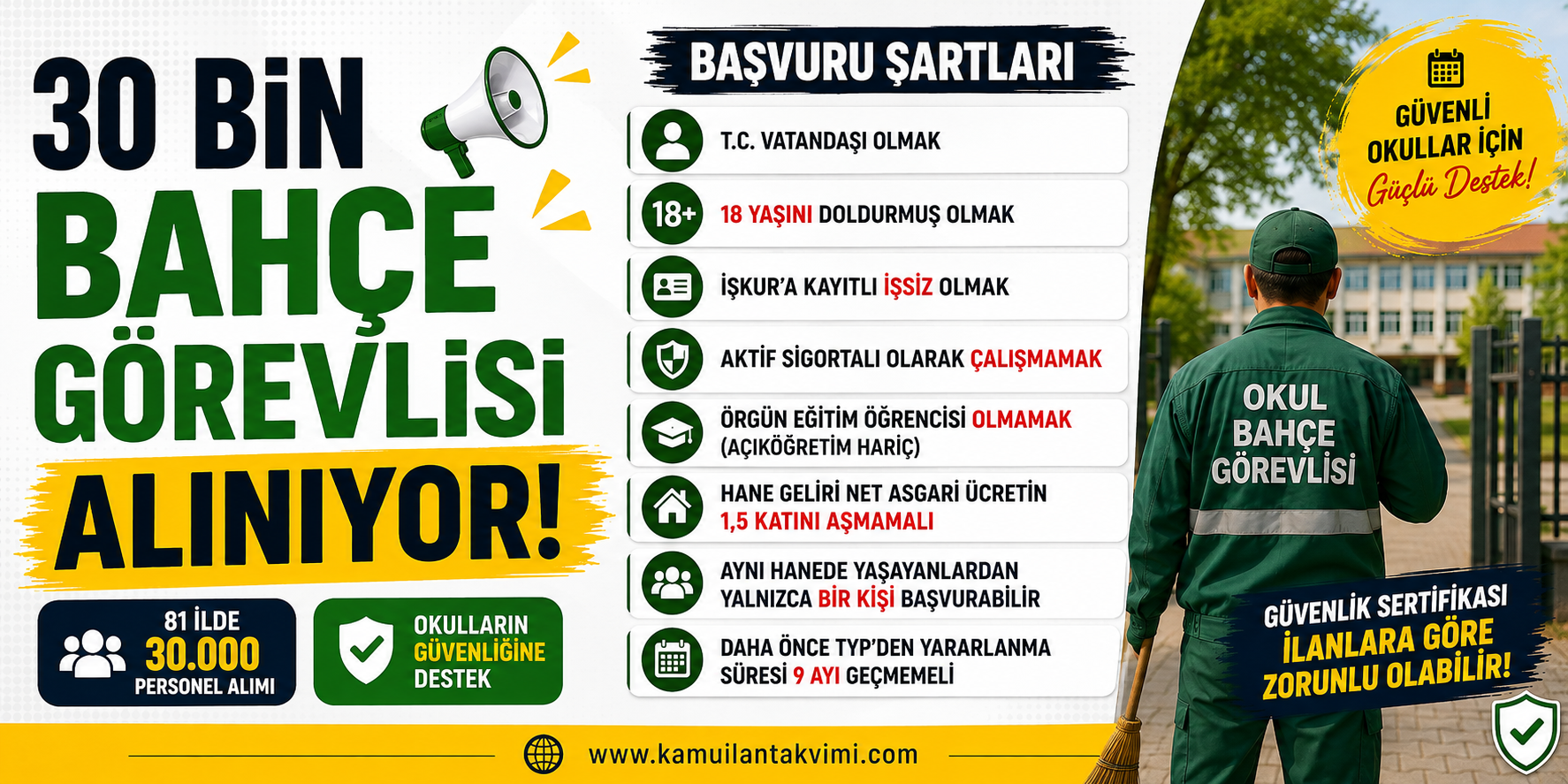 30 Bin Bahçe Görevlisi Alımı! Başvuru Şartları Belli Oldu: Kimler Başvurabilir?