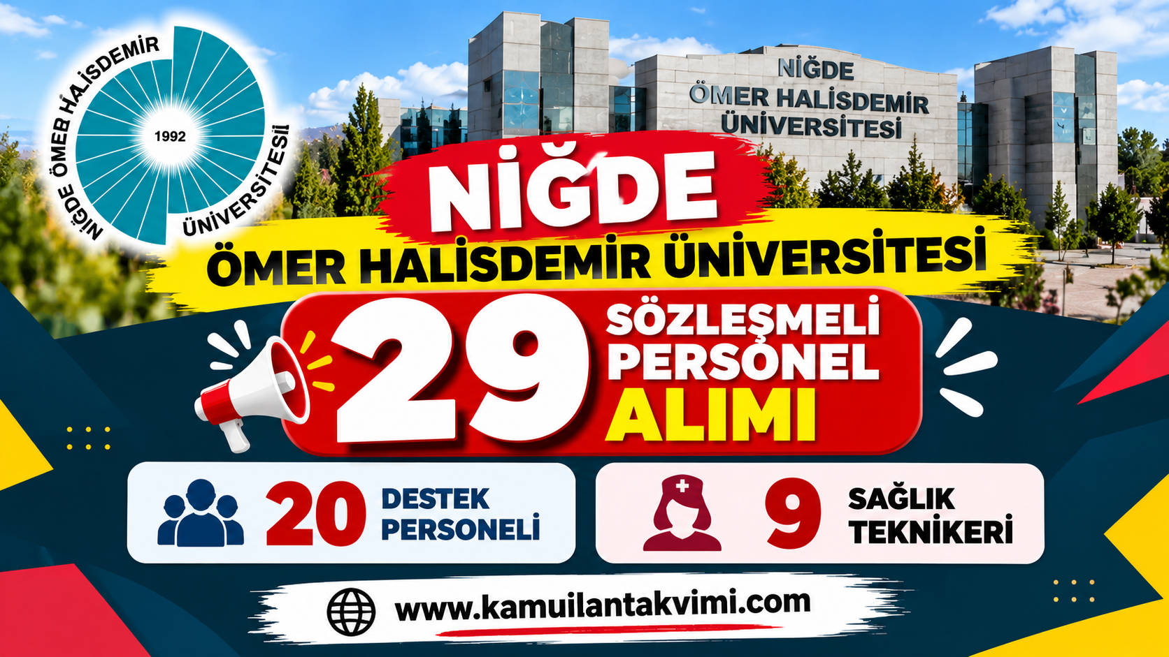 Niğde Ömer Halisdemir Üniversitesi 29 sözleşmeli personel alımı