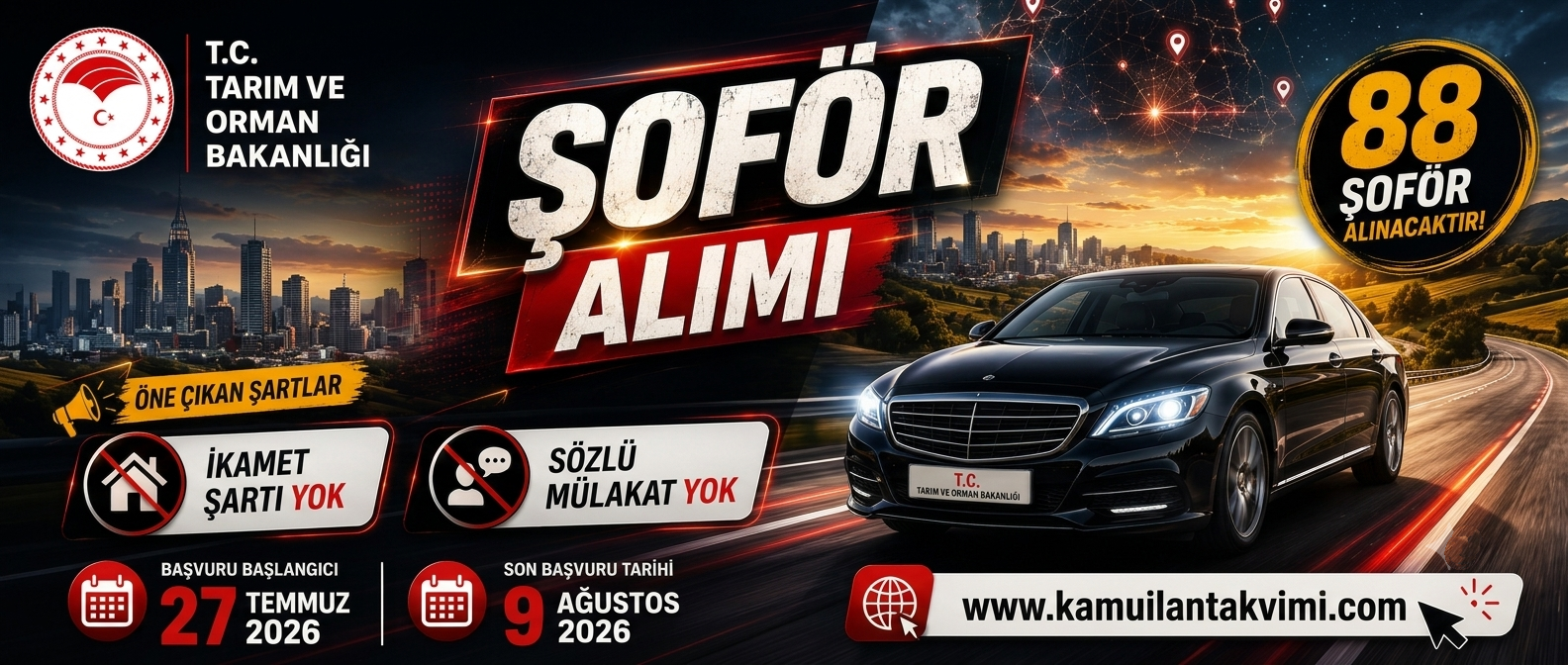 ​Tarım ve Orman Bakanlığı 88 Şoför Alımı İlanı