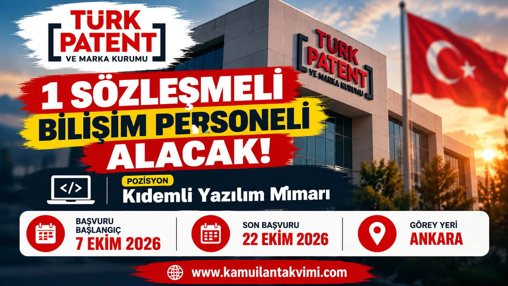 Türk Patent ve Marka Kurumu 2026 yılı sözleşmeli bilişim personeli alımı ilanı