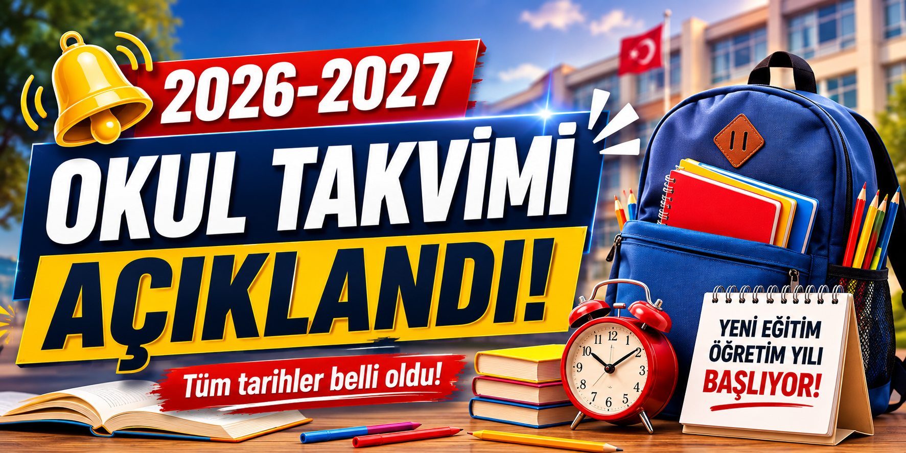 2026-2027 MEB eğitim öğretim yılı takvimi ve okulların açılış tarihi