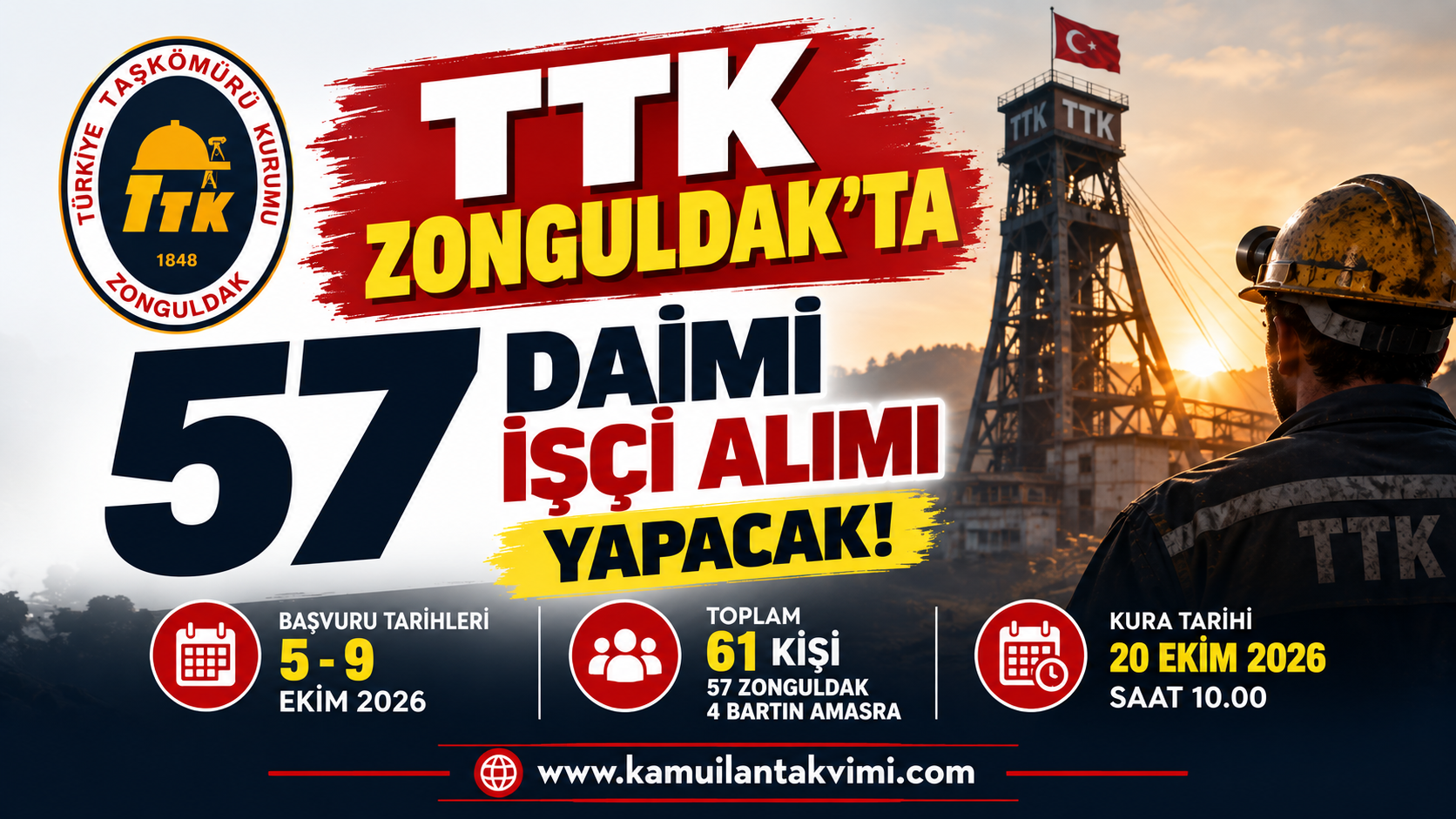 TTK Zonguldak’ta 57 Daimi İşçi Alımı Yapacak! Başvurular 5 Ekim’de Başlıyor