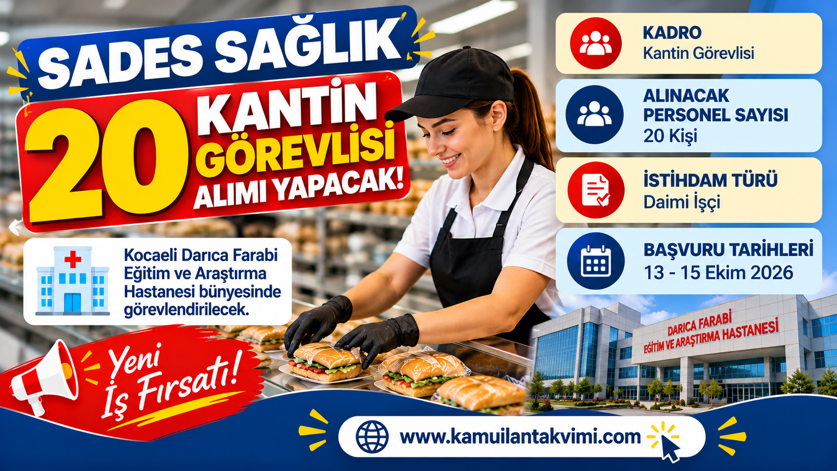 SADES Sağlık 2026 yılı 20 kantin görevlisi alımı ve başvuru şartları