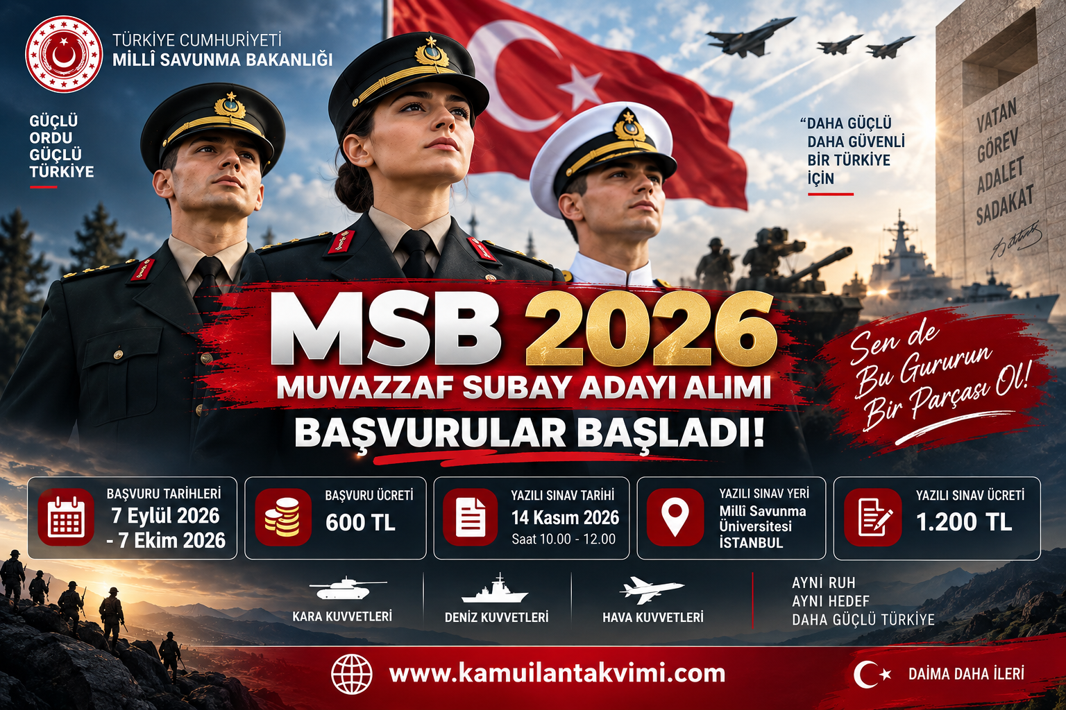 MSB 2026 Hukuk Sınıfı Muvazzaf Subay Alımı – 31 Aday