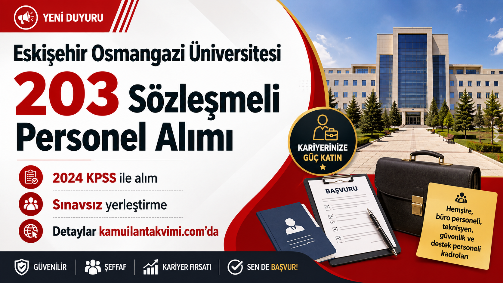 Eskişehir Osmangazi Üniversitesi 203 Sözleşmeli Personel Alımı: Başvuru Şartları ve Tarihleri