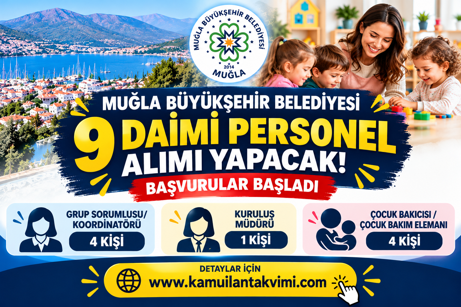 Muğla Büyükşehir Belediyesi 9 Daimi Personel Alımı Yapacak! Başvurular Başladı