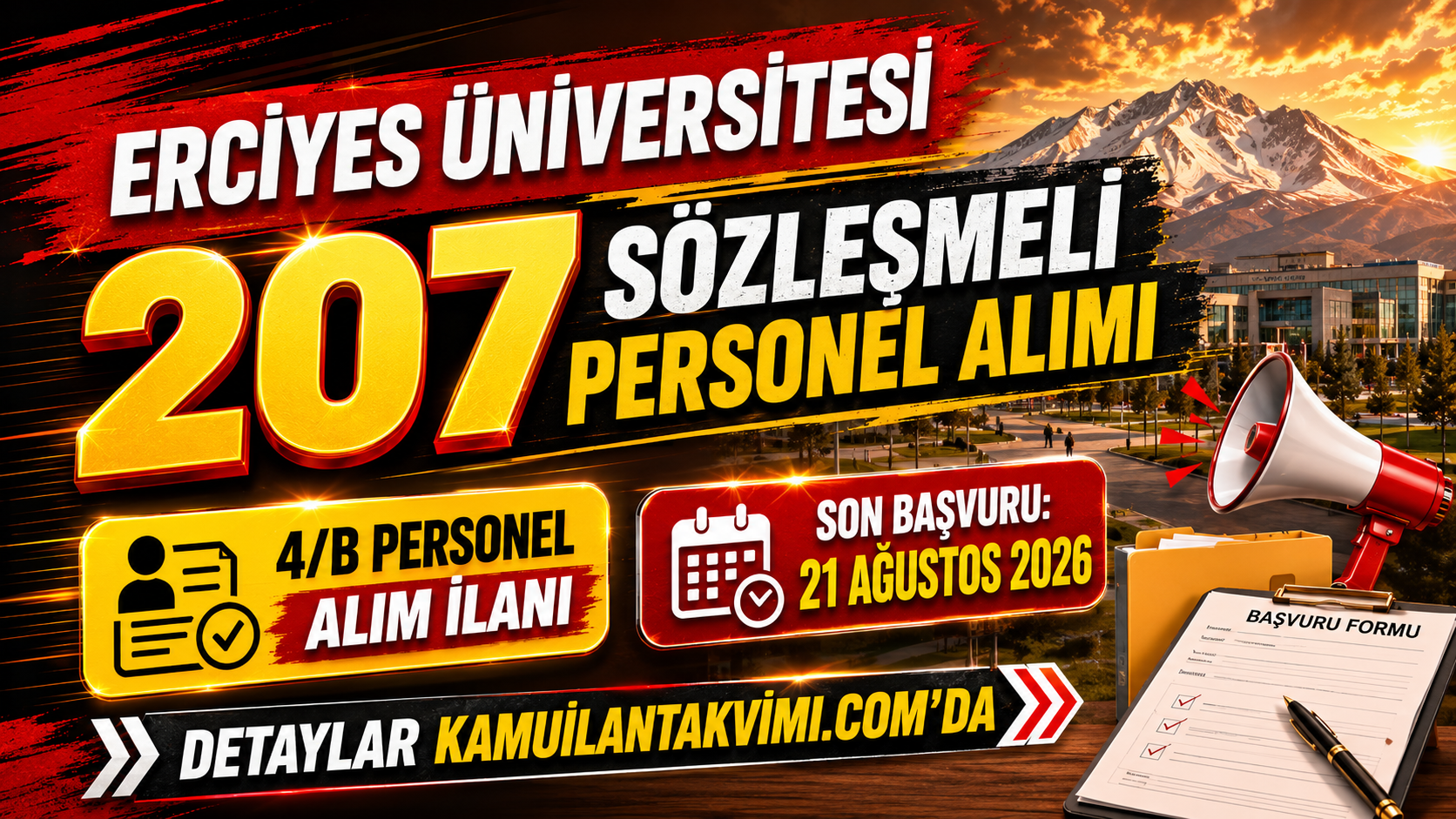 Erciyes Üniversitesi 207 4/B Sözleşmeli Personel Alımı: Başvuru Şartları ve Tarihleri
